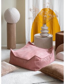 Розов детски пуф от рипсено кадифе Square – Wigiwama