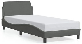 373106 vidaXL Рамка за легло Dover, тъмносива, 90x200 см, плат