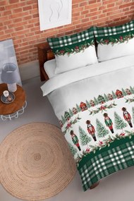 Коледни чаршафи за легло в зелено с Nutcracker Velikost: 160x200 cm | 2 x 70x80 cm