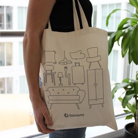 Кремава платнена чанта - Bonami