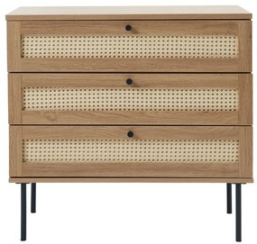 Нисък скрин от декор от дъб в естествен цвят 80x75 cm Pensacola – Unique Furniture