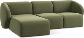 Зелен кадифен ъглов диван (ляв ъгъл) Lani – Makamii