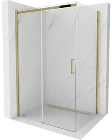 Mexen Omega душ кабина разтегателна 120 x 80 см, прозрачно, златно - 825-120-080-50-00