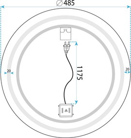 Огледало LED 50cm BAS