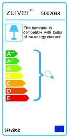 Черна подова лампа с глава на катарама - Zuiver