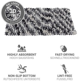 Сиво-син текстилен килим за баня 60x90 cm Lerici – Wenko