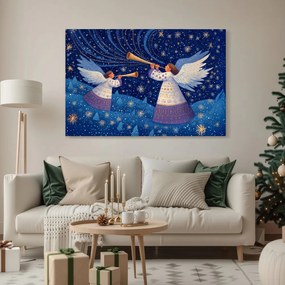 Картина на платно – Коледни ангели в зимната нощ