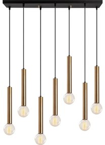 Полилей на кабел TEMPO 7xE27/40W/230V златист