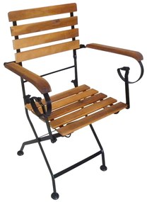 316834 vidaXL Сгъваеми градински столове, 4 бр, стомана и акация масив