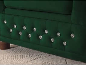 Зелен кадифен разтегателен ъглов диван (десен ъгъл L форма) York Blik – Ropez