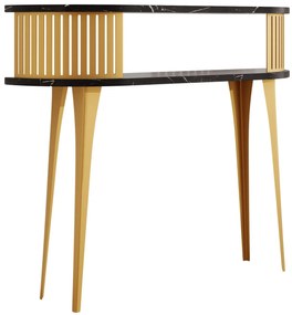 Конзолна маса Roenni Gold-Черен мрамор