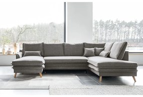 Сив разтегателен ъглов диван (десен ъгъл/"U" форма) Charming Charlie – Miuform