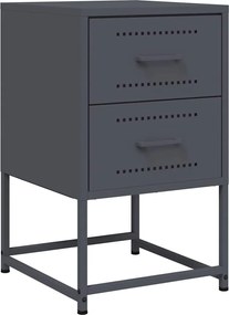 846462 vidaXL Нощно шкафче, антрацит, 36x39x60,5 см, стомана
