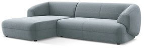 Светлосин кадифен ъглов диван (ляв ъгъл) Moana – Makamii