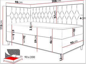 Диван - легло Junior Filip III-Portokali-Дължина: 90 cm-Deksia