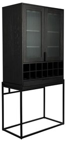 Черна дъбова стойка за вино за 20 бутилки, 89x181 cm Travis - Zuiver