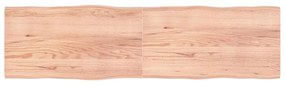 363990 vidaXL Плот за маса светлокафяв 220x60x(2-4) см обработен масивен дъб