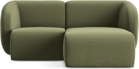 Зелен кадифен ъглов диван (десен ъгъл) Lani – Makamii