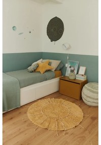 Ръчно изработен памучен кръгъл килим подходящ за пране в цвят горчица ø 100 cm Solar Multishape – Lorena Canals