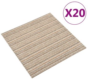 Sonata Килимни плочки за под, 20 бр, 5 м², 50x50 см, бежови ивици