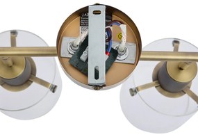 Дизайнерски таванен прожектор бронз с прозрачно стъкло 4 светлини - Domo