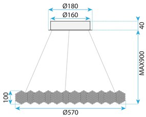 Лампа LED MS017-CP Chrome 57cm