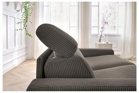 Сивo-кафяв разтегателен диван от рипсено кадифе 215 cm Monaco – Bobochic Paris