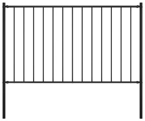 Sonata Оградно пано колове прахово боядисана стомана 1,7x0,75 м черно