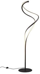 Черна LED подова лампа с метален абажур (височина 160 cm) Nala - Trio Select