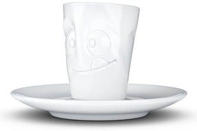 Бяла порцеланова чаша за еспресо с чинийка, обем 80 ml - 58products