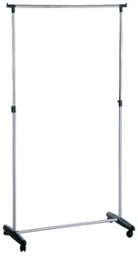 Метална телескопична стойка за дрехи на колелца в сребрист цвят – Premier Housewares