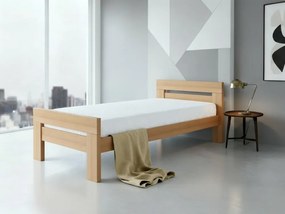 Единично легло 90x200 cm от масивен бук с включена подматрачна рамка в естествен цвят Fiorentino – B.E.S.