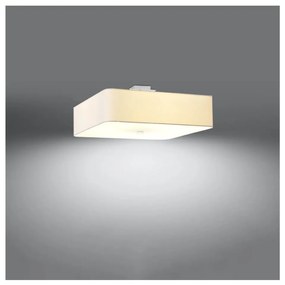 Бяло осветително тяло за таван със стъклен абажур/с текстилен абажур 55x55 cm Kortez – Nice Lamps