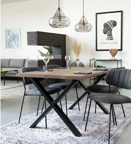 Маса за хранене с плот от масивен дъб Smoked, 140 x 95 cm Toulon - House Nordic