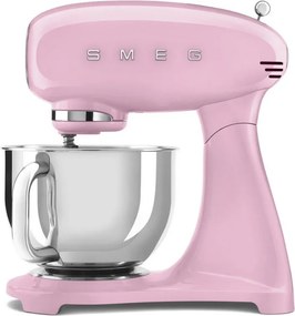 Планетарен миксер SMEG SMF03PKEU, 800 W, 4.8 л, 10 скорости, Функция за плавен старт, Крачета против хлъзгане, Розов
