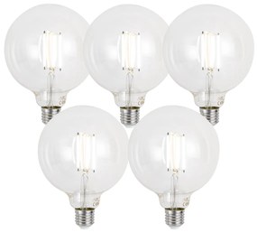 Комплект от 5 смарт E27 димируеми LED крушки G125 прозрачни 7W 806 lm 2700-6500K Zigbee