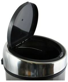 Кафяво-сиво стоманено кошче за боклук с отваряне с докосване 30 l – MSV