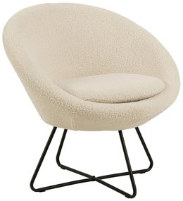 Кремавобял фотьойл от изкуствена вълна Center - Actona