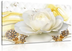 Картина на платно – Луксозна роза с абстракция