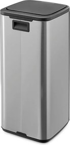 Кош за боклук Brabantia Bo Touch 1010145, 30 л, Плавно и безшумно отваряне, Голям отвор, Устойчив на пръстови отпечатъци, Инокс/Мат