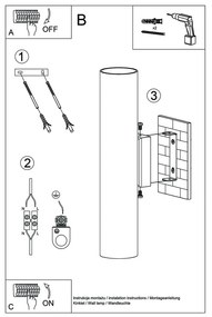 Черна стенна лампа 2 Castro - Sollux