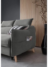 Ъглов разтегателен диван от светлосиво кадифе (ляв ъгъл) Sweet Harmony - Miuform