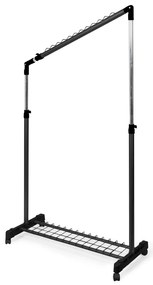 Черна метална телескопична/на колелца стойка за дрехи Under Stairs – Compactor