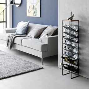 Черен метален стелаж за вино брой бутилки 16 20x88,5x19 cm Tower – YAMAZAKI