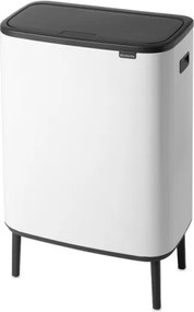 Кош за боклук Brabantia Bo Touch Hi 1001259, 60 л, Странични отвори за пренасяне, Регулируеми крака, Бял