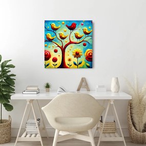 Картина на платно – Цветя и дърво на живота