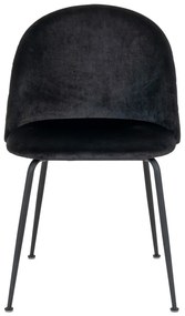 Черни кадифени трапезни столове в комплект от 2 броя Geneve - House Nordic