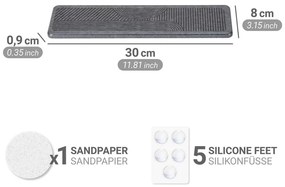 Сива тавичка за оттичане за съдовете от диатомична глина 30x8 cm Damon – Wenko