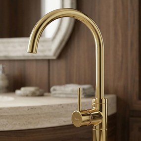 Подов смесител за мивка Rea Lungo Gold