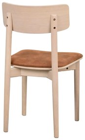 Кафяв коняк/естествени трапезни столове в комплект от 2 бр. от имитация на кожа Wolcott – Rowico